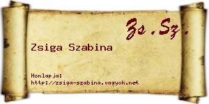 Zsiga Szabina névjegykártya